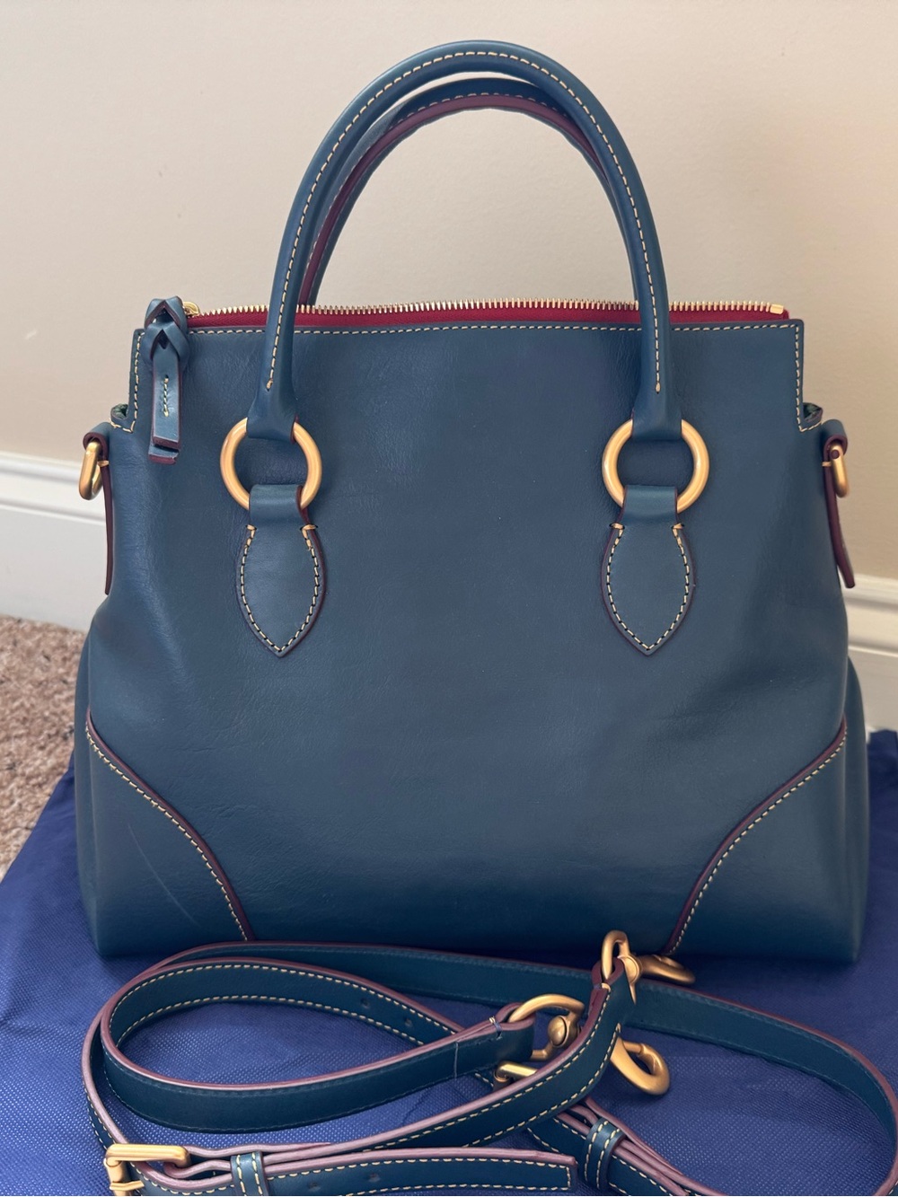 Dooney and Bourke Satchel 38 in Denim - Picture 7 of 9
